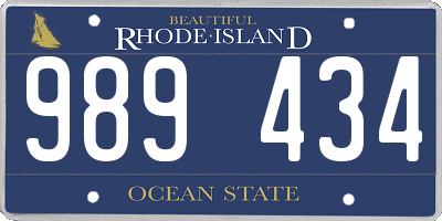 RI license plate 989434