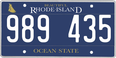 RI license plate 989435