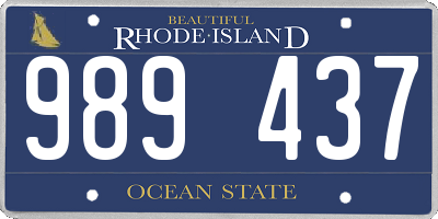 RI license plate 989437