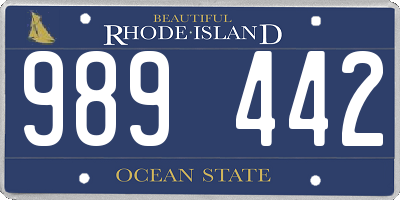 RI license plate 989442