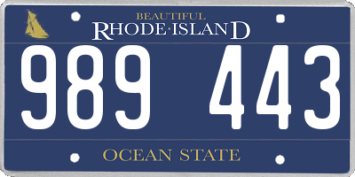 RI license plate 989443