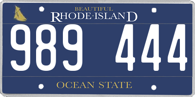 RI license plate 989444