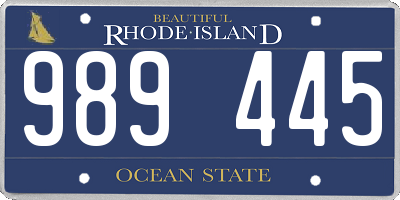 RI license plate 989445