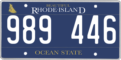 RI license plate 989446