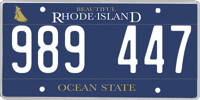 RI license plate 989447