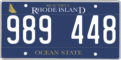 RI license plate 989448