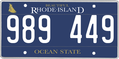 RI license plate 989449