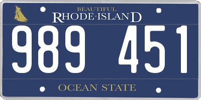 RI license plate 989451