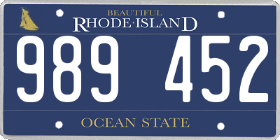 RI license plate 989452