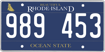 RI license plate 989453