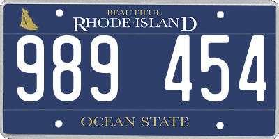 RI license plate 989454