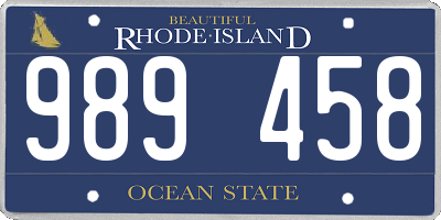 RI license plate 989458