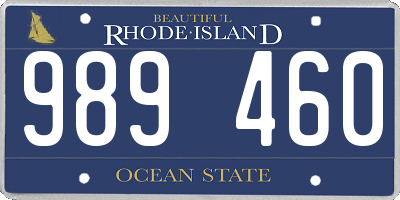 RI license plate 989460