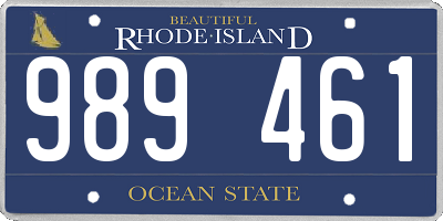 RI license plate 989461