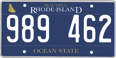 RI license plate 989462