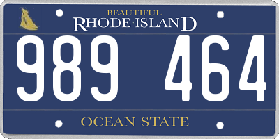 RI license plate 989464