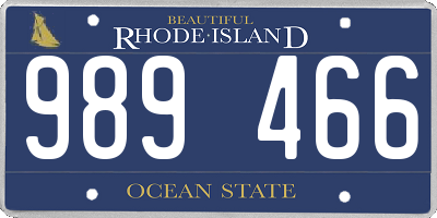 RI license plate 989466