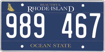 RI license plate 989467