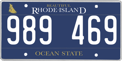 RI license plate 989469