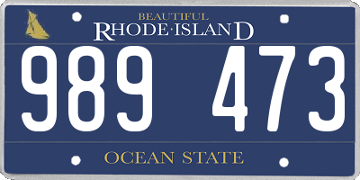 RI license plate 989473