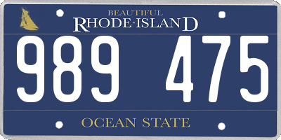 RI license plate 989475