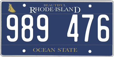 RI license plate 989476