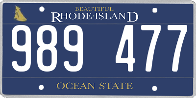 RI license plate 989477