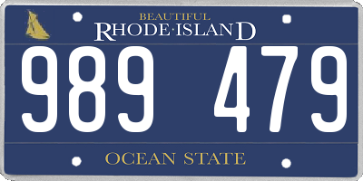 RI license plate 989479