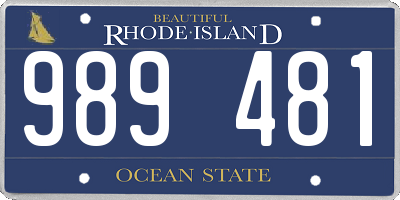 RI license plate 989481