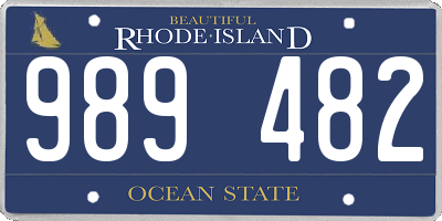 RI license plate 989482