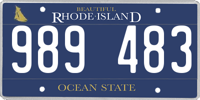 RI license plate 989483