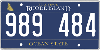 RI license plate 989484