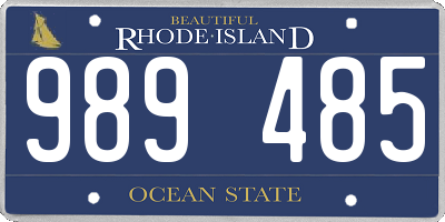 RI license plate 989485