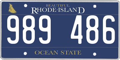 RI license plate 989486