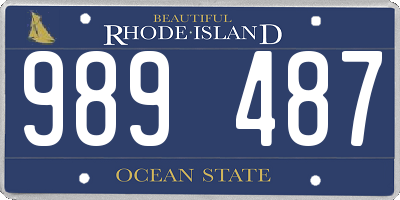 RI license plate 989487