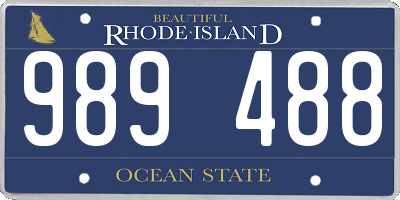 RI license plate 989488