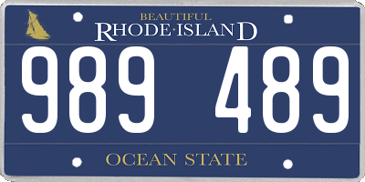 RI license plate 989489