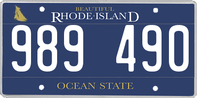 RI license plate 989490