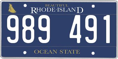 RI license plate 989491