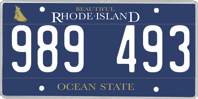 RI license plate 989493