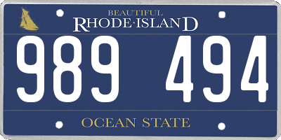 RI license plate 989494