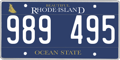 RI license plate 989495