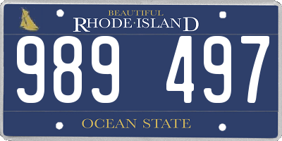 RI license plate 989497