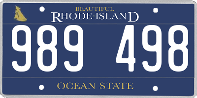 RI license plate 989498