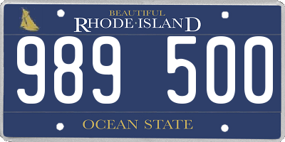 RI license plate 989500