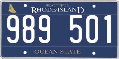 RI license plate 989501