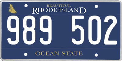 RI license plate 989502