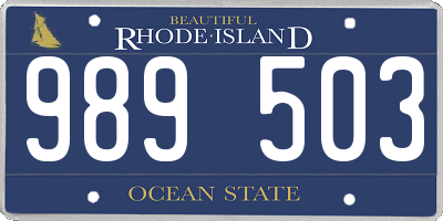 RI license plate 989503