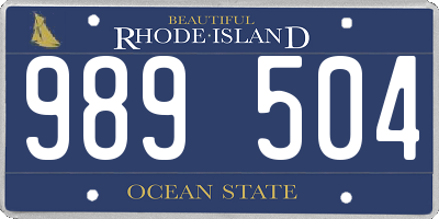 RI license plate 989504