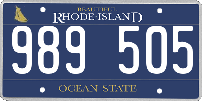 RI license plate 989505